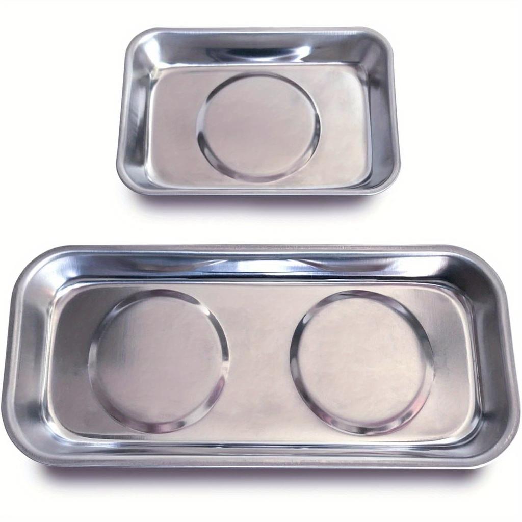 1 PC Stainless Steel Magnetic Tray Holder, with Strong Magnet, Metal Accessories Storage Tray, for Mechanic, Car