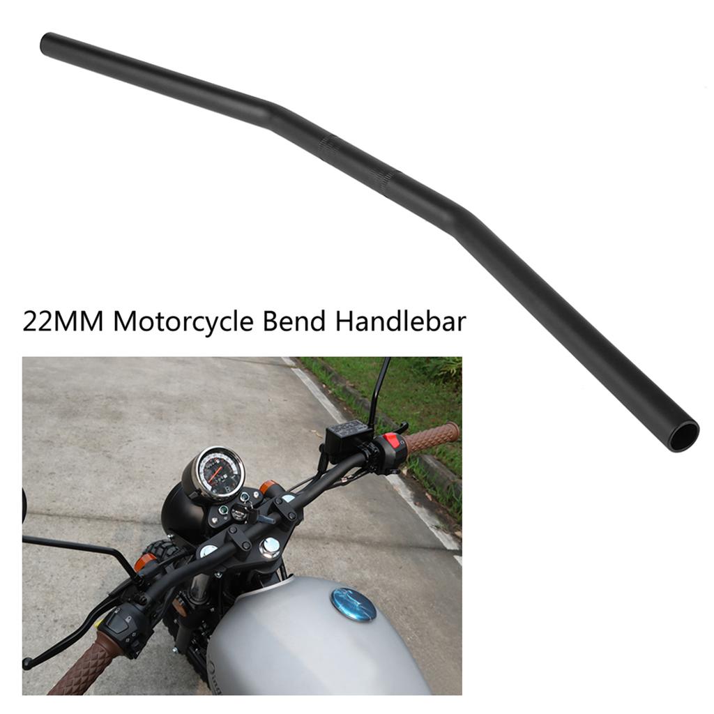 7 8Inch 22MM Motorcycle Retro Bend Handlebar Handle Bar Black