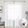 2PCS Semi-Transparent Embroidered Leaf Window Thin Curtain Through-shaft Type Soft Window Sheer Washable Modern Style