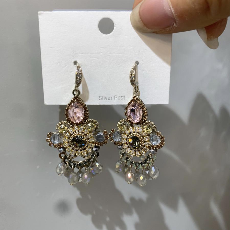 Silver Needle Resin Flower Tassel Earrings: Vintage, Versatile, Light Luxury Fashion Jewelry for Women