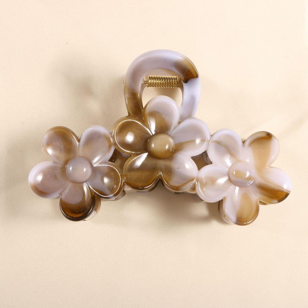 Colorful Plumeria Flower Hair Claw Clip - High-End Fashionable Hairpin for Women