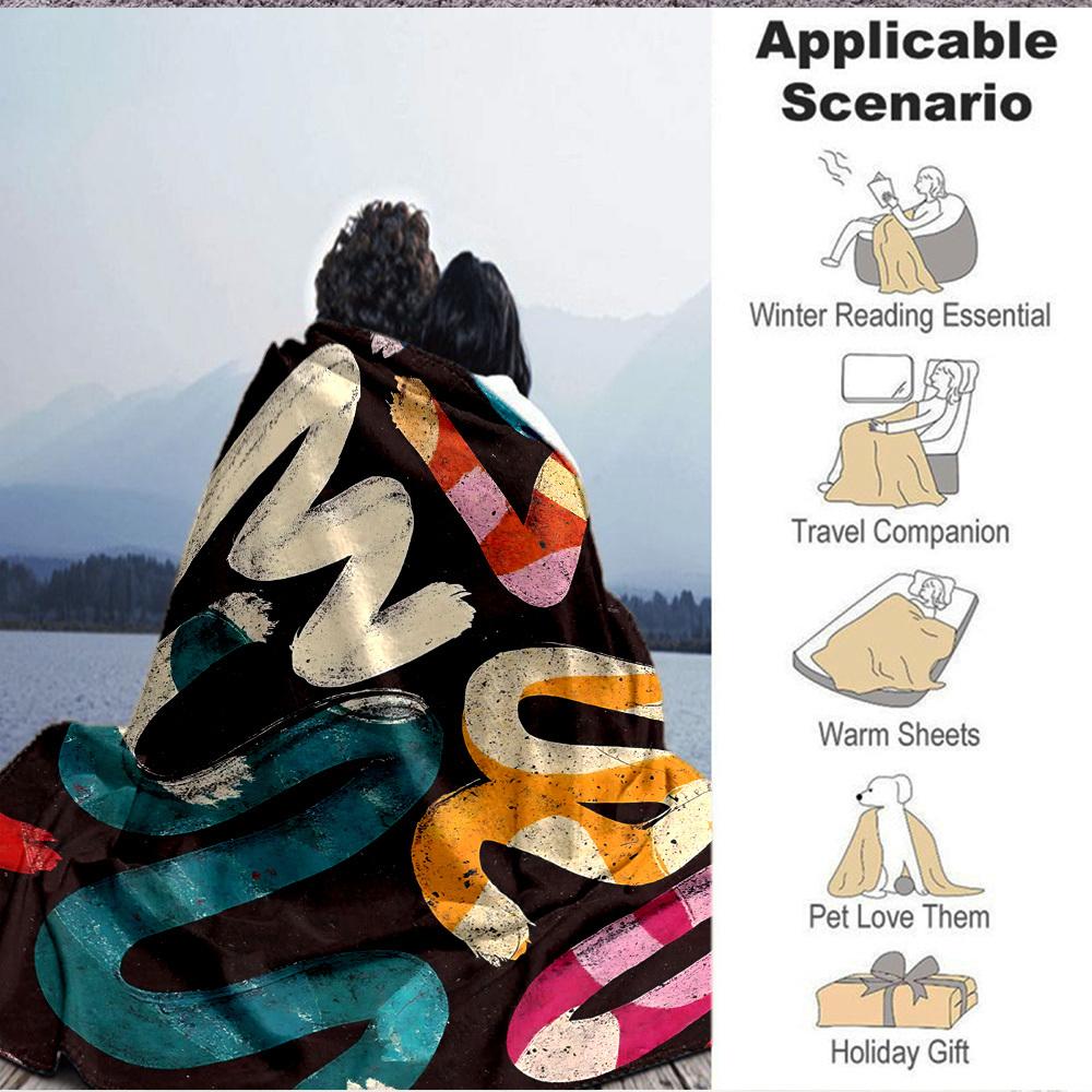 1pc Abstract Art Print Blanket Warm,Perfect for Camping And Travel, Making It a Great Gift for Any Season yy250904168