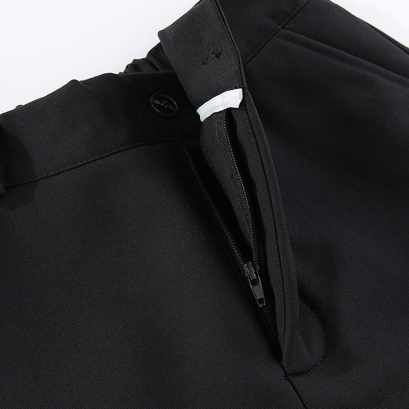 Wrinkle Free Thick Fleece Warm Solid Color Kids Formal Suit Trousers