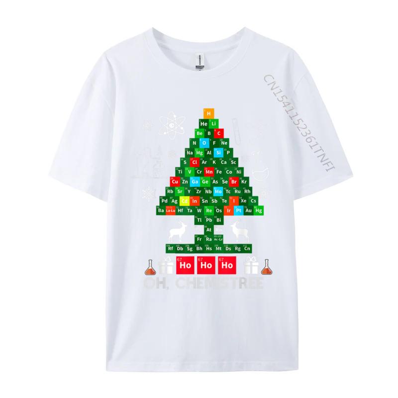 Научная Рождественская Футболка О Химическая Елка Химическая Елка Химия Футболка Хлопок Мужская Большого Размера Топы Базовые Футболки S