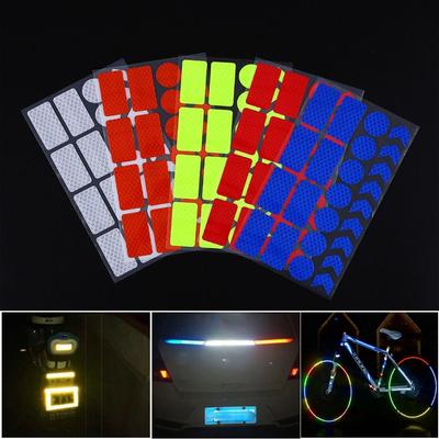 Styles Cycling Accessories Fluorescent Motorcycle Bicycle Reflector Wheel Rim Sticker Film Decal Tape Bike Reflective Stickers