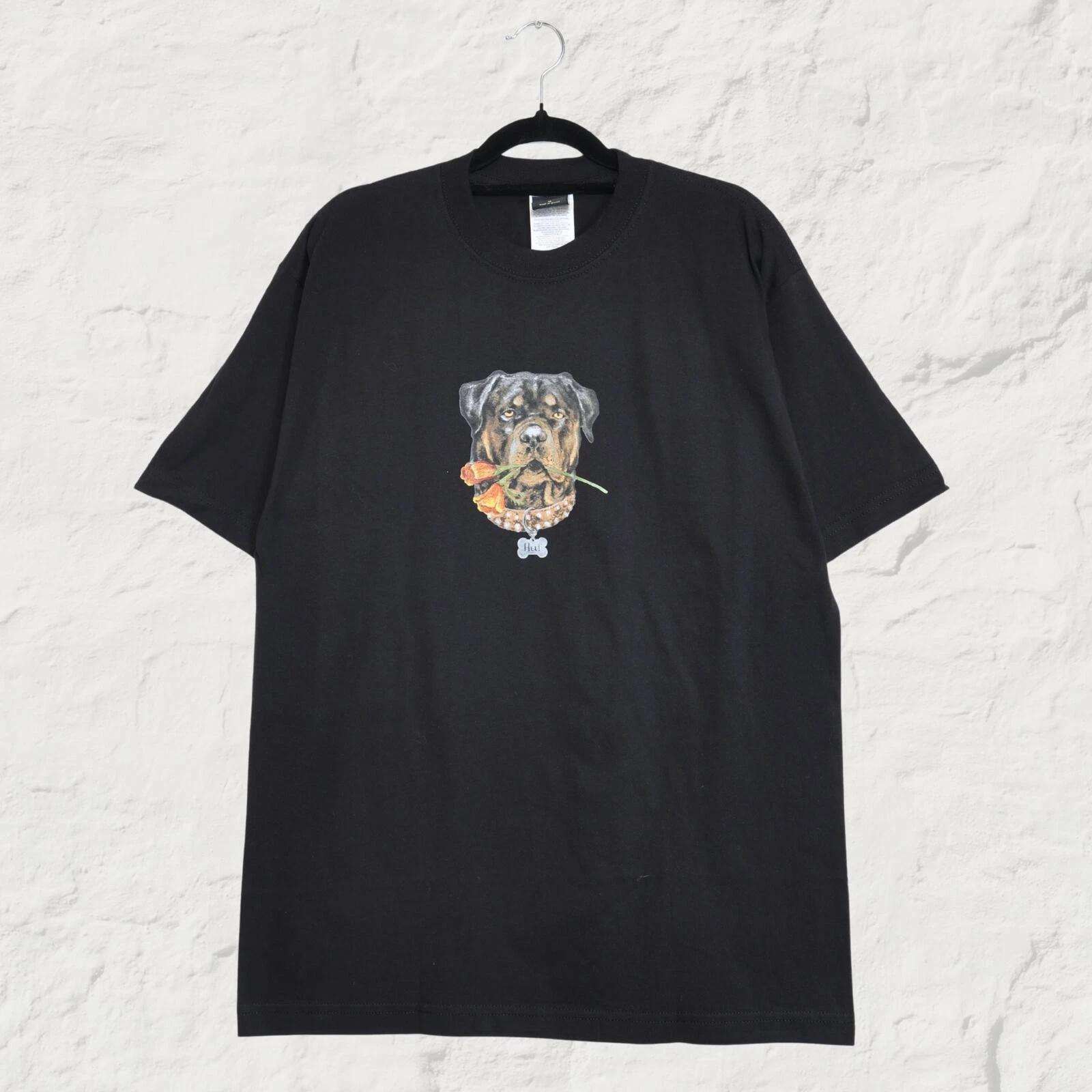 HUF Big Poppy Rottweiler Graphic Tee Black Skate Streetwear T-Shirt M 4XL