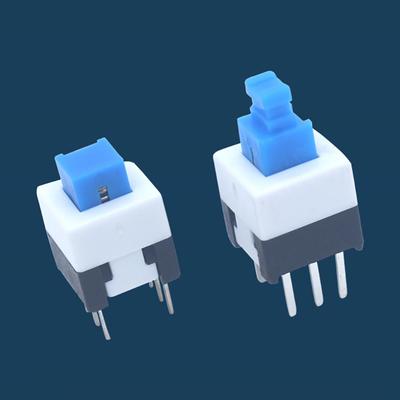 10Pcs/Lot G64 Multimeter Switch Micro Switch Kit Square 7x7x12mm 6 Pin DPDT Mini Push Button Flat Self-locking Switch