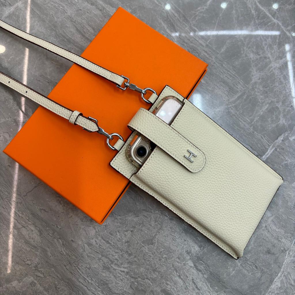 Handyhülle aus echtem Leder für Damen 2025 Neuer Stil Einzelnes Fach Dekorative Tasche Mode Stehende Kleine Tasche für Damen