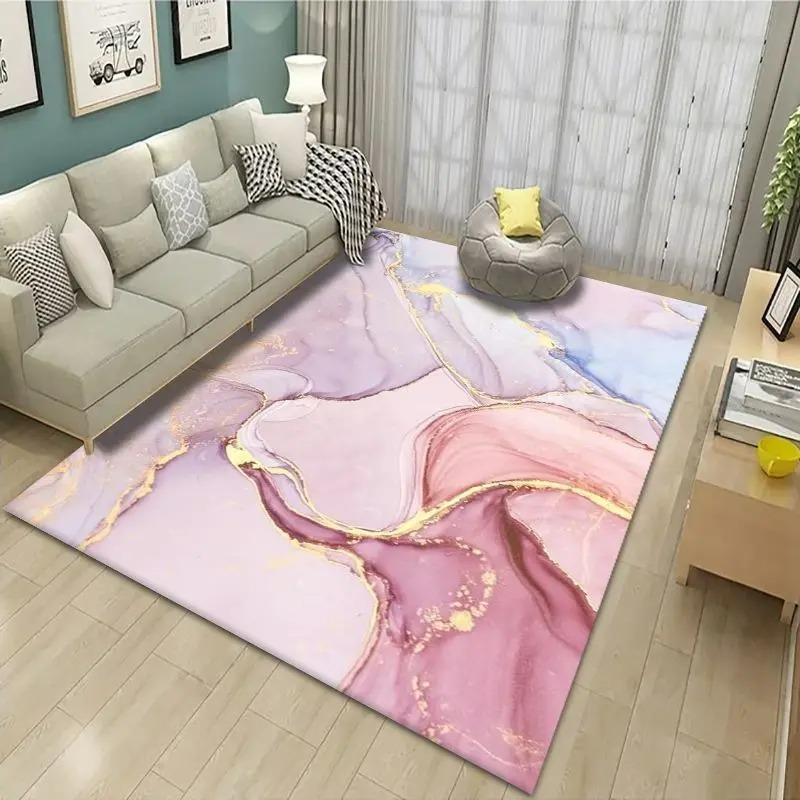 Marbling Pattern Living Room Decoration Large Area Rug Modern Abstract Rugs for Bedroom Home Decor Carpet Light Luxury Floor Mat