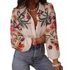 New Loose Long Sleeved Printing Floral Shirts Spring and Summer Casual Blouse Lapel Simple Top Long Sleeve Simple Sweet Office Clothing
