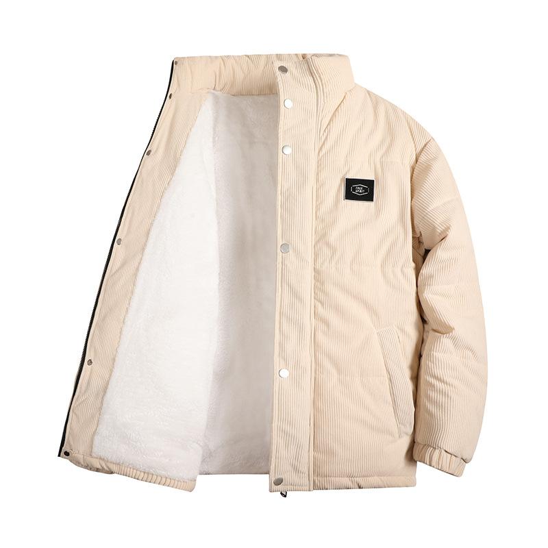 

Зимняя мужская хлопковая куртка большого размера с теплой вельветовой повседневной курткой с воротником-стойкой L