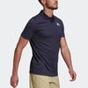 adidas Logo Print Solid Short Sleeve Polo Shirt Men Tops Navy-Blue HC2717