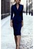Autumn 2025 V-neck Slimming Bodycon Midi Wrap Dress for Women
