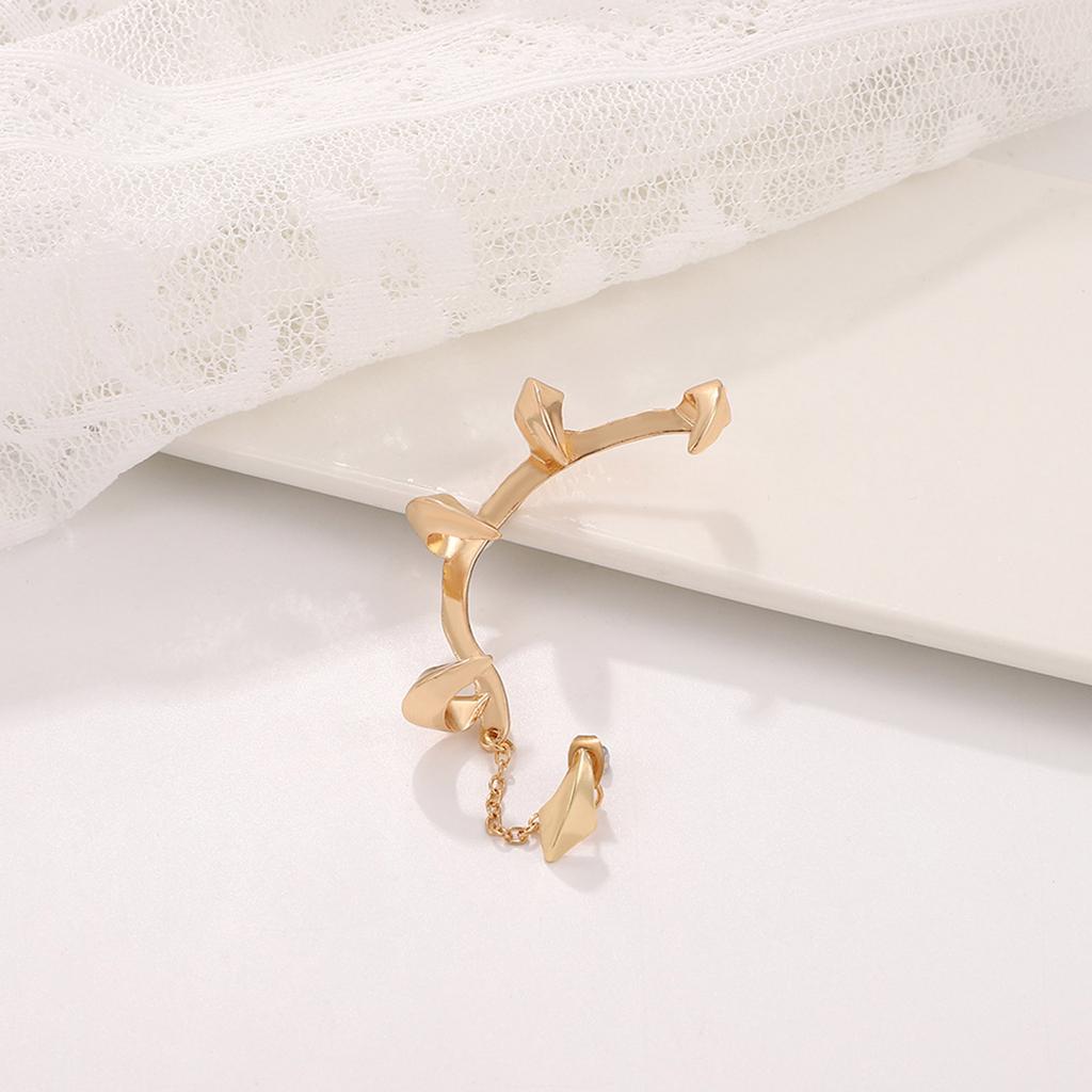 Shiny-Ear Cuff Wrap Left Ear Clip Earring Devils Fang Ear Bone Clip Ear Hook Single Halloween Earring Women Girl Teen
