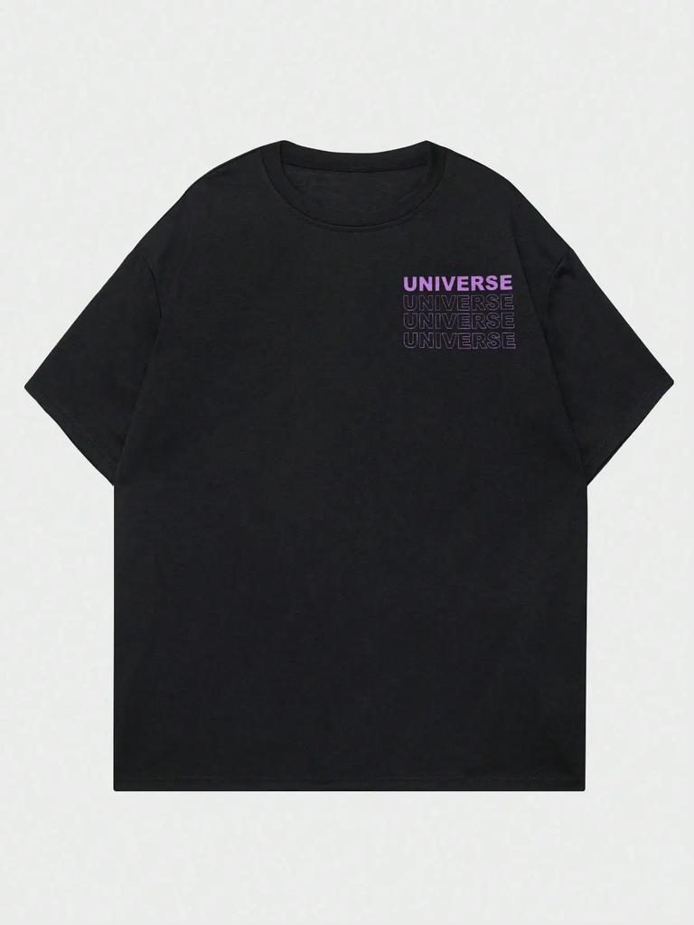 "The Secret of The Big Bang" Men's T-Shirt Summer Cotton Breathable Oversized Hip-Hop Street Style Graphic Short Sleeve Tee