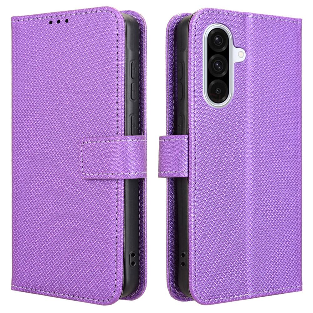 

Чехол для Samsung Galaxy A36 5G, кошелек-книжка из ПУ кожи с ромбовидной текстурой Purple