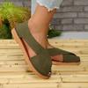 Fashion Women Summer Flat Hollow Sandals French Retro Open Toe Slide Sandals