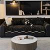 Special-Shaped Leather Sofa Pad  New Light Luxury High-End Straight Row Seat Cushion Fixed Non-Slip Sofa Cover Cover Cloth Towel