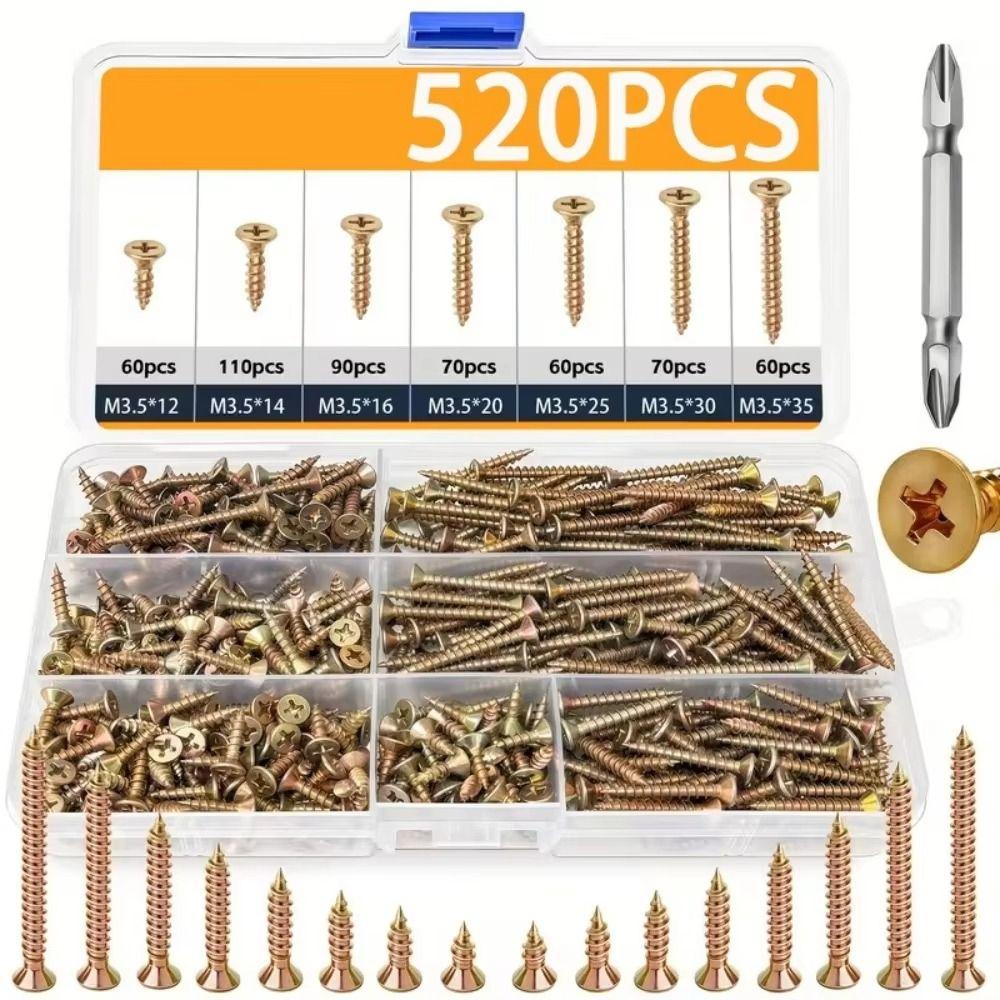 M 3.5 Deck Screws Carbon Steel Wood Screws Boxed Self-Drilling Wood Screws  Exterior Use