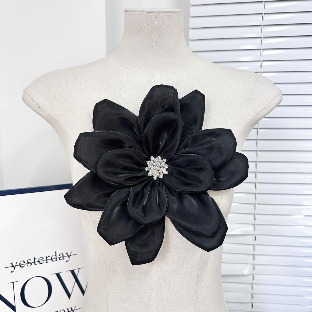 Handmade Diy Three-Dimensional Flower Accessories Chiffon Fabric Multi-Layer Three-Dimensional Large Flower Clothes Decoration Corsage Hot-Selling