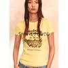 New Fall Women's Clothing Fashion All-Match Cotton Printing Casual Minimalist round Neck Short Sleeve T-shirt 0085805