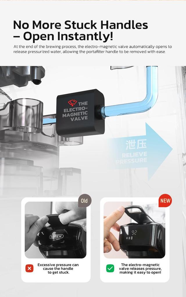 HIBREW H1C Capsule Coffee Machine, 20Bar high pressure extraction, Hot/Cold Brew, 7-Level Water Adjustment, Compatible with NSDG