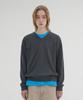 KNOUUN Crop V Neck Knit (Charcoal)