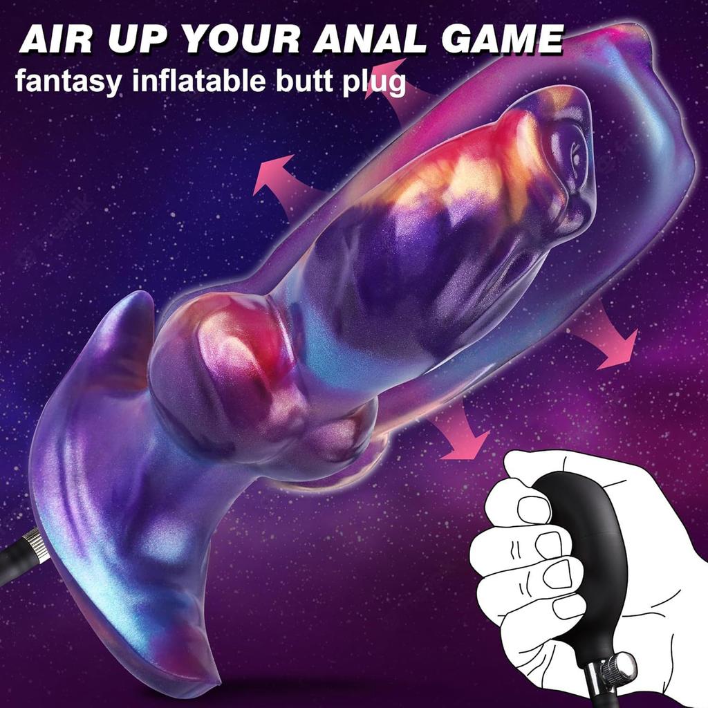 New Shaped Inflatable Anal Plug Ultra Soft Simulation Penis Liquid Silicone Anal Plug For Outdoor And Backyard Sexual Adult Products