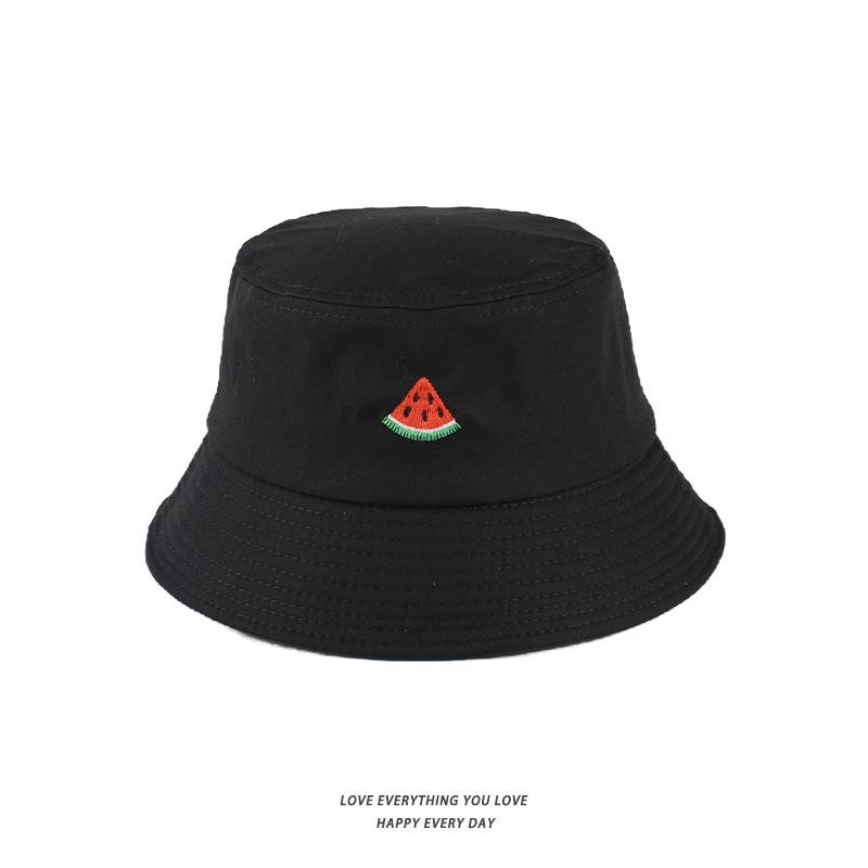 Bucket Hats Men And Women Skull Embroidered Fisherman Hat, Single-Sided Black Street Fashion Foldable Sunhat
