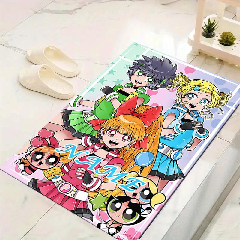 Custom 1Pc Powerpuff Girls Adventure Rug Office Carpet Indoor Outdoor Entrance Doormat Nonslip Soft And Comfortable Living Room D2915230