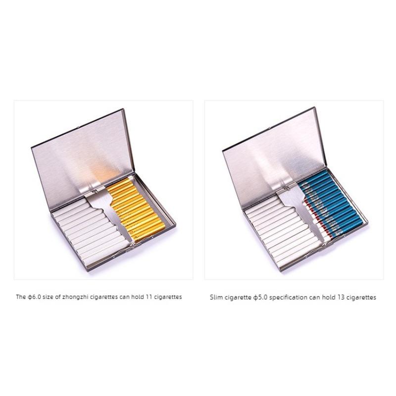 Men Business Metal stainless iron Cigarette holder Box 9 pack Creative anti Pressure Moisture proof Portable Cigarette case Gift