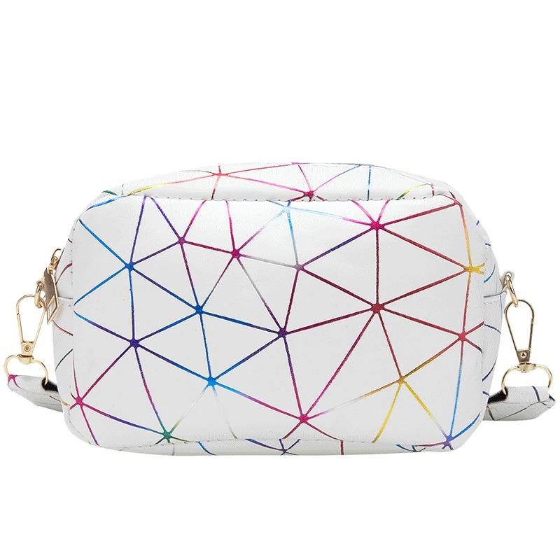 Mode Diamant Muschel Spleiß Umhängetasche Laser Kontrast Unregelmäßiger Druck Kleine Tasche Geschenk
