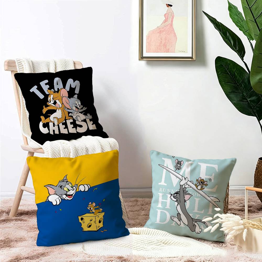 Cartoon Cute T-Tom And J-Jerry Pillow Anime Pillow Sofa Bed Head Pillow Cover Cushion Cover 45x45 Cm Fashion