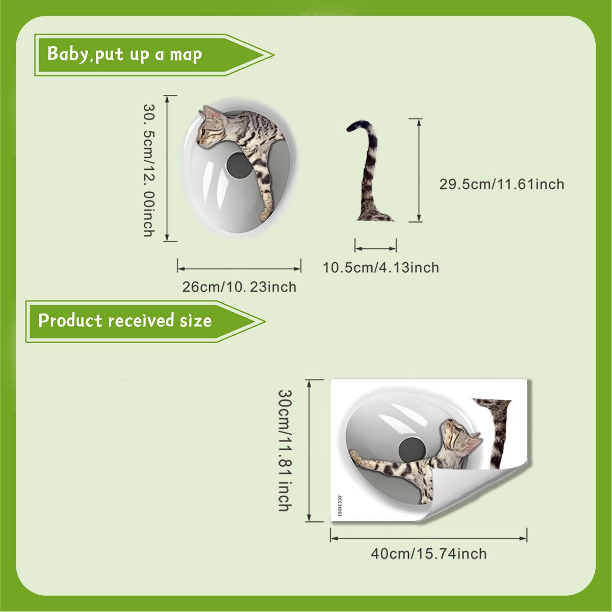 Playful Cartoon Kitten Toilet Seat Sticker Waterproof Self-Adhesive Removable Decal for Bathroom WC Decoration 30x40cm