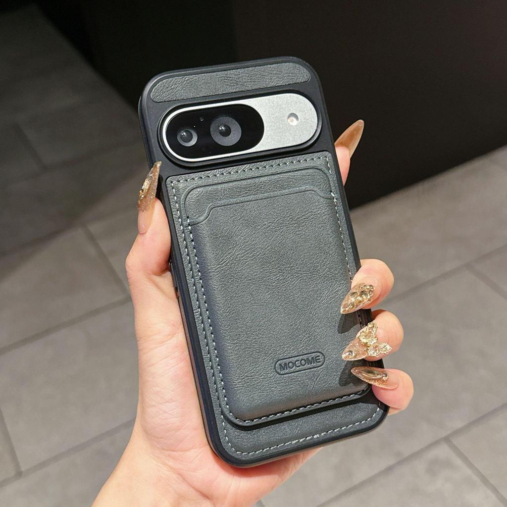 Google Pixel 10Pro XL Pindun Leather Case: Magnetic Card Holder with 9 Card Slots & Wireless Charging