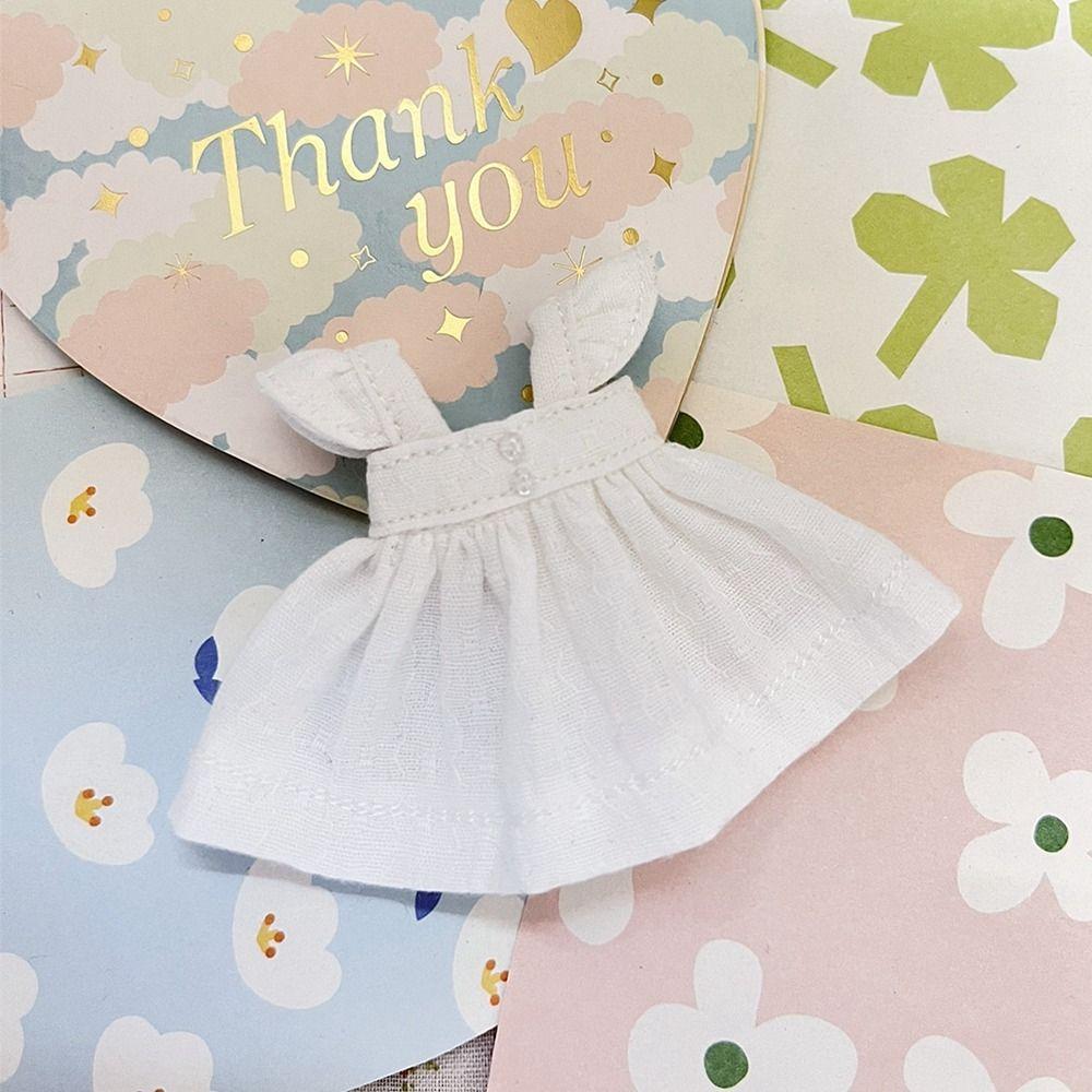 Short/Long Sleeve Printed Dresses White Cardigan for 1/11 OB11 Dolls Tops for 1/12 BJD Dolls Outfits Dresses DIY Doll Clothes