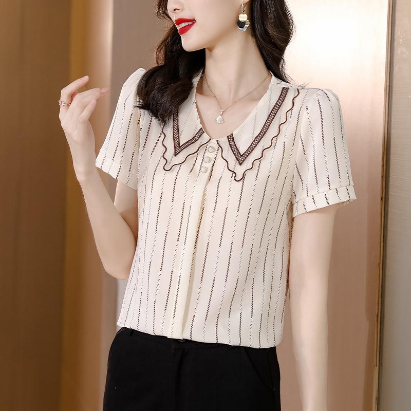 

Новая летняя кукольная блузка с коротким рукавом для женщин, с эффектом утягивания живота и большого размера, модный топ для мамы для женщин 4XL