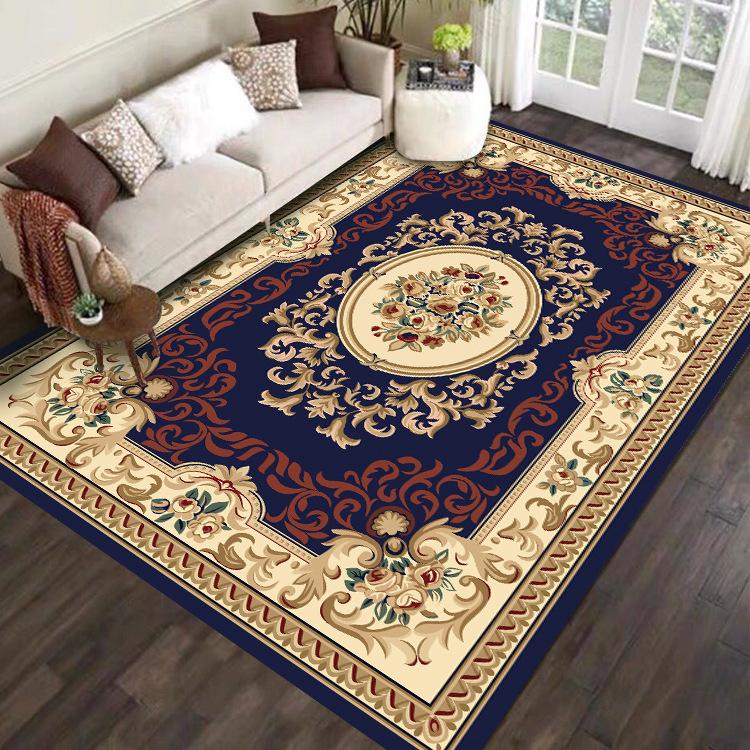 European Style Living Room Carpet Dirt Resistant and Easy To Maintain European Style Retro Carpet Household Bedroom Bedside Carpet