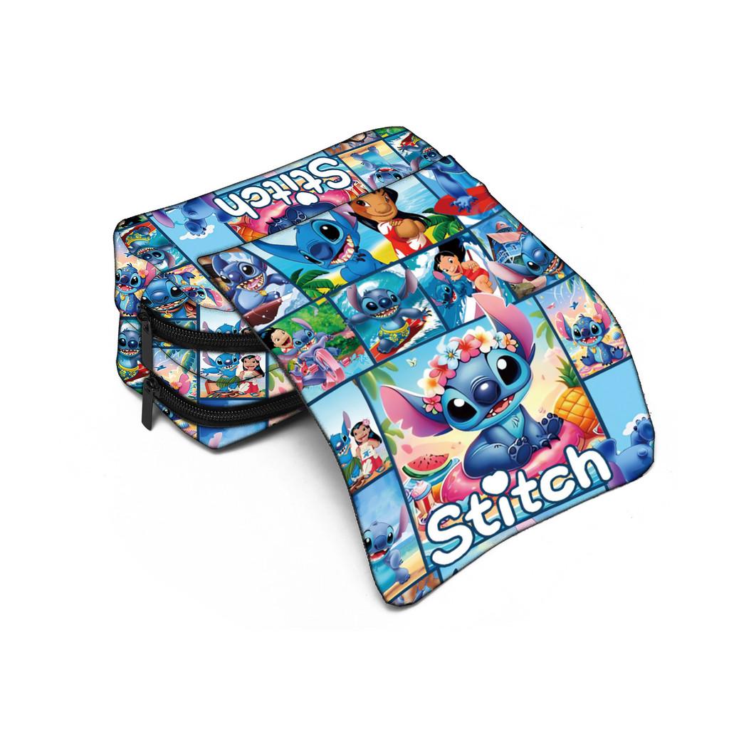 Stitch Character Canvas Pencil Organizer With Large Capacity For Students