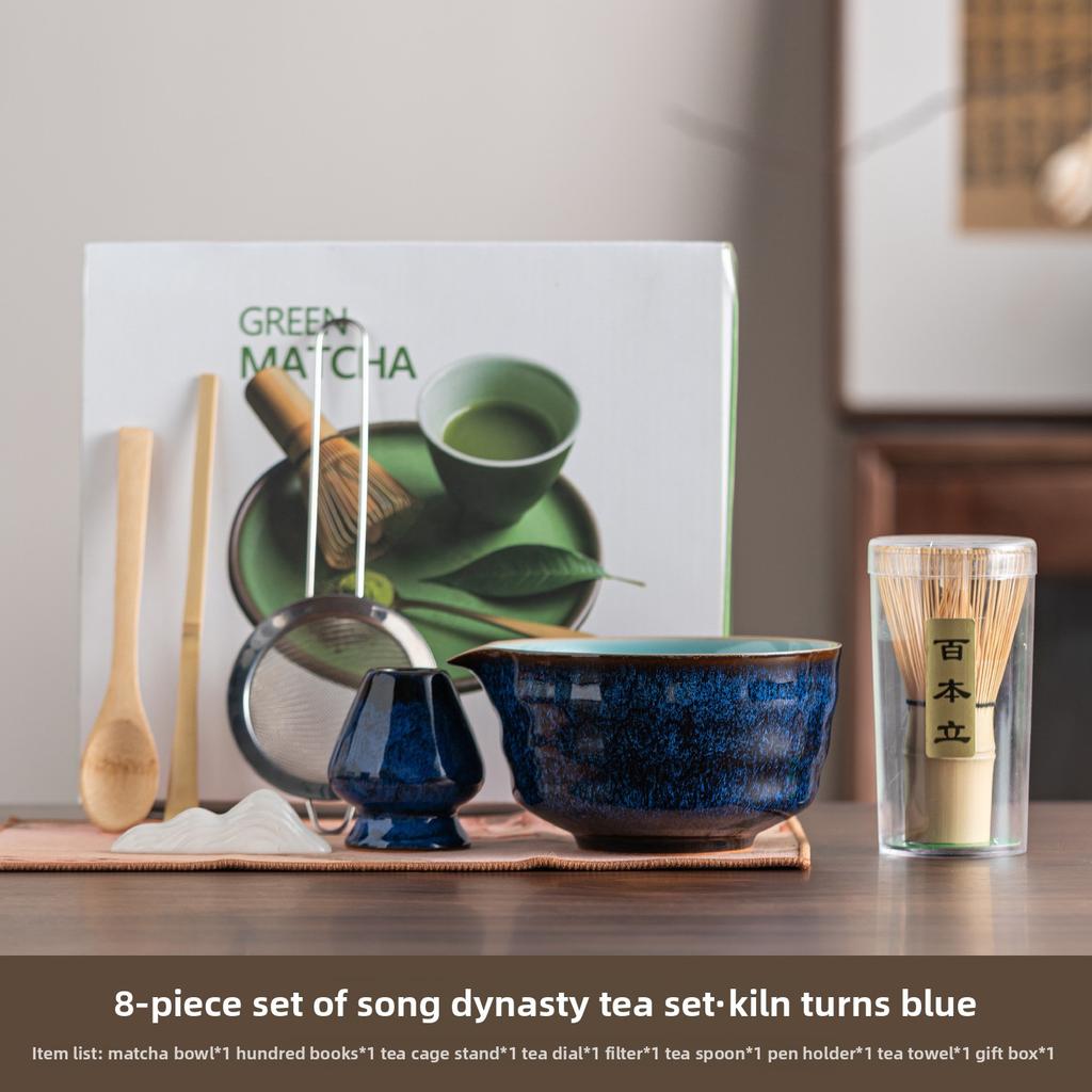 Set Bol Nou de Ceai Matcha din Ceramică cu Cioc de Turnare, Suport Reutilizabil pentru Tel de Ceai, Bol pentru Ceai Verde Japonez Handmade de Calitate Alimentară