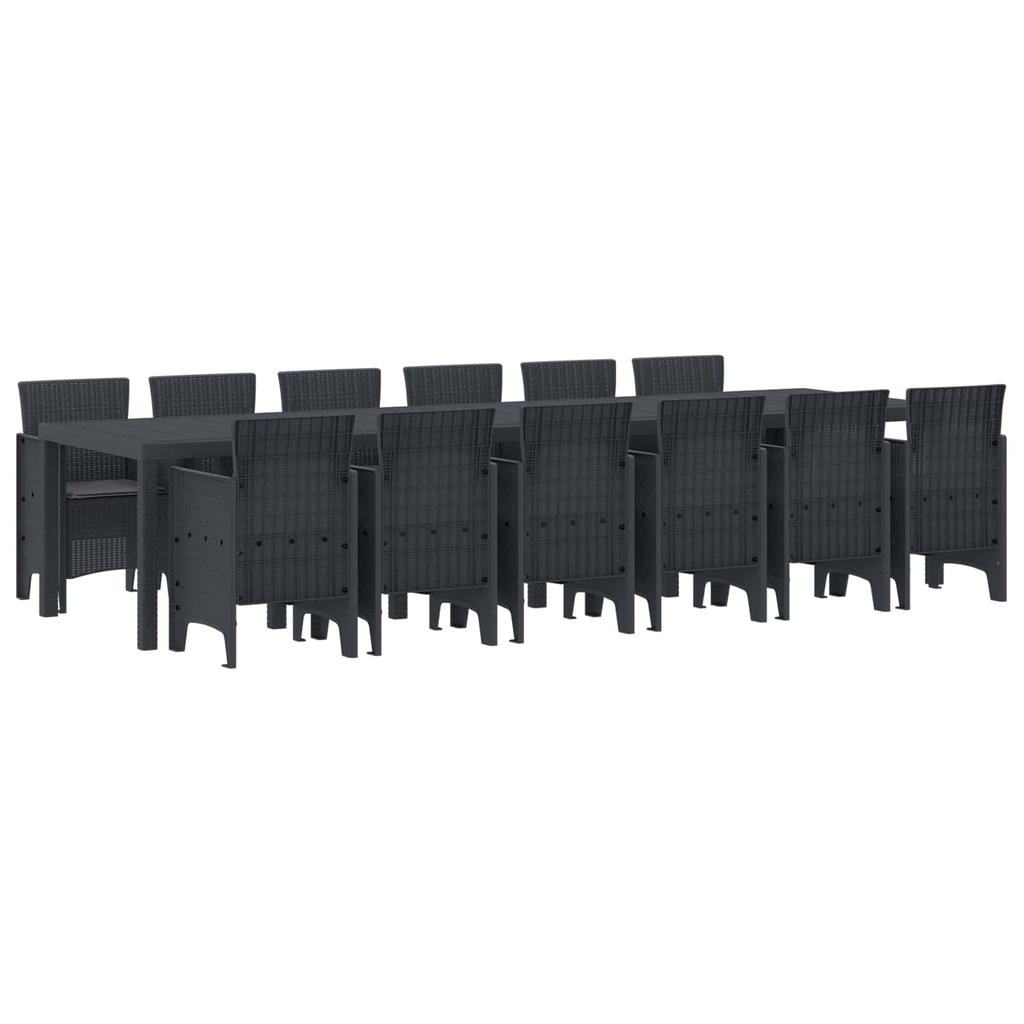 Garden Dining Set 13 pcs Anthracite Poly Rattan