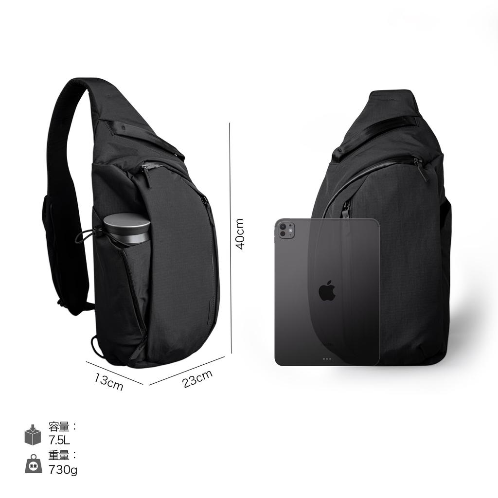 ALPAKA Metro Crossbody Umhängetasche, 7,5 l, Körpertasche für die linke Seite, Sling Bag, Ein-Schulter-Tasche, Passend für 11-Zoll-Tablets, YKK-Reißverschluss, Erweiterbare Flasche