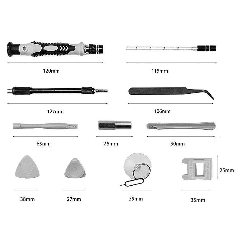 115-Piece Tool Set for Watch, Computer, and Mobile Phone Repair with Screwdrivers