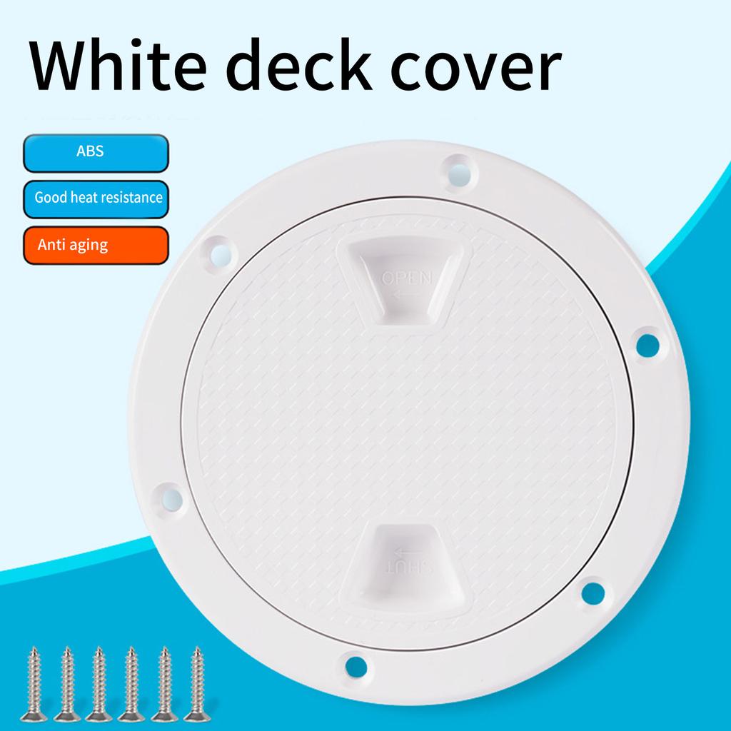 Boat Access Hatches Cover 4/6/8 Inch ABS Round Inspection Plate Twist Screw Out Deck Plate Simple Install for Marine Dec