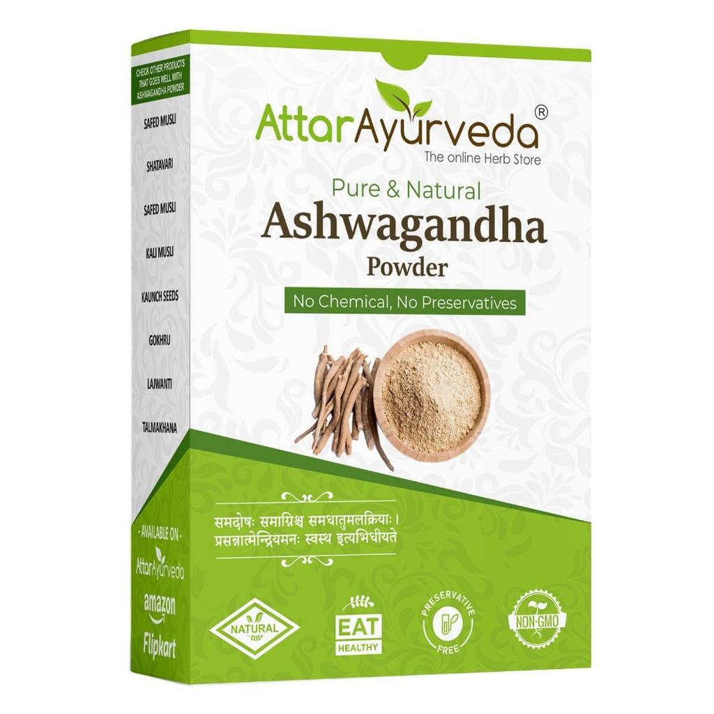 Attar Ayurveda Ashwagandha Powder 250 g Natural Herbal Root Powder Daily Wellness Vitality Strength Support Blend