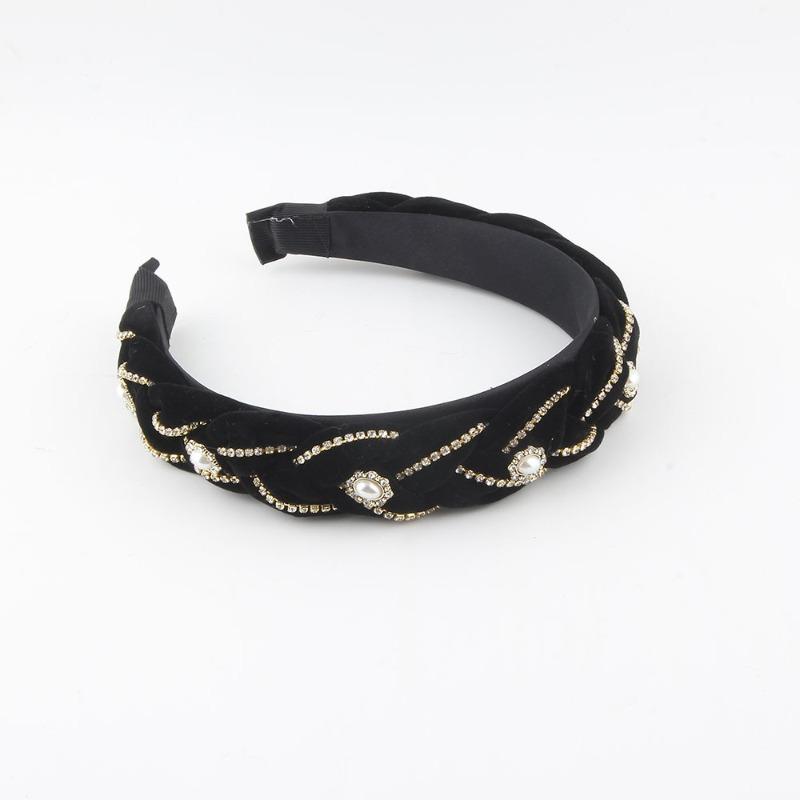 Meier High-end knotted baroque style wide-brimmed rhinestone headband hair accessories