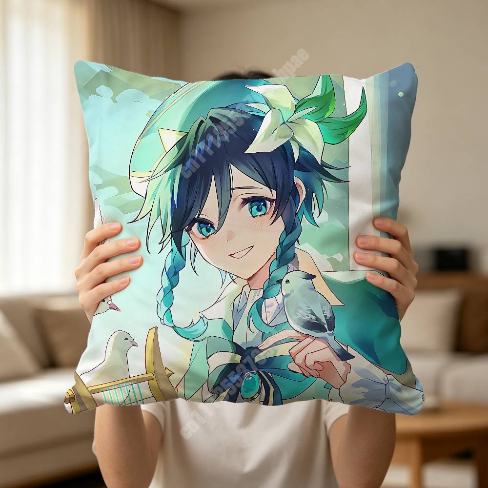 Venti Genshin Impact Pillow Cover Sofa Couch Cushion Case Creative Workspace Accent Home Decor