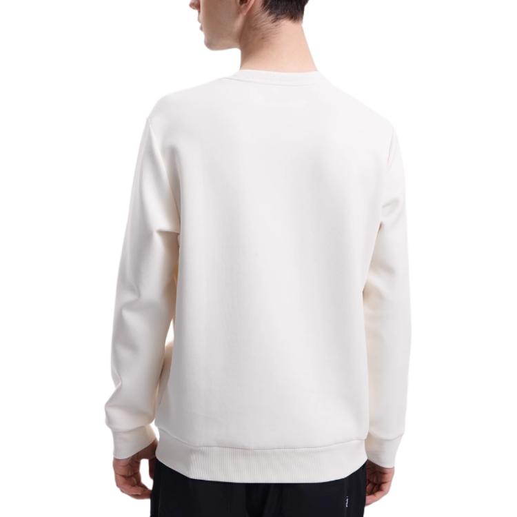 FILA Letter Round Neck Loose Sweatshirt Men sweatshirt Milk-White F11M339210FIV
