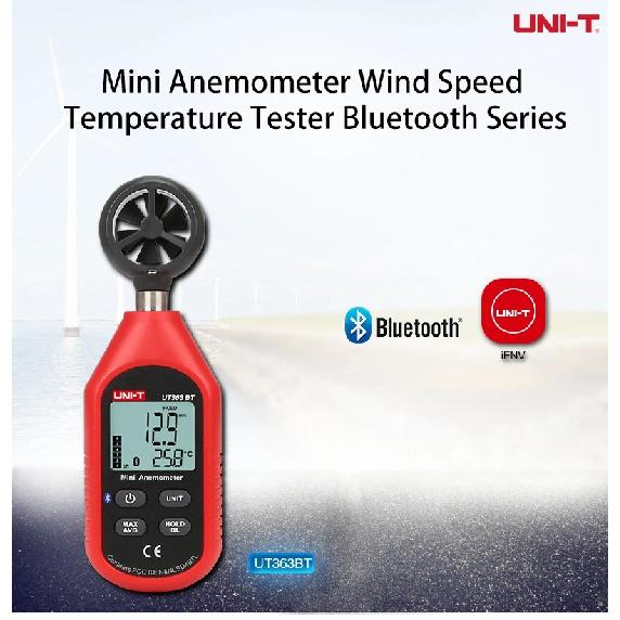 UNI-T Anemometer UT363 UT363BT Wind Speed Meter 0~30m/s Air Speedometer Digital Temperature Meter Wind Speed Measurement