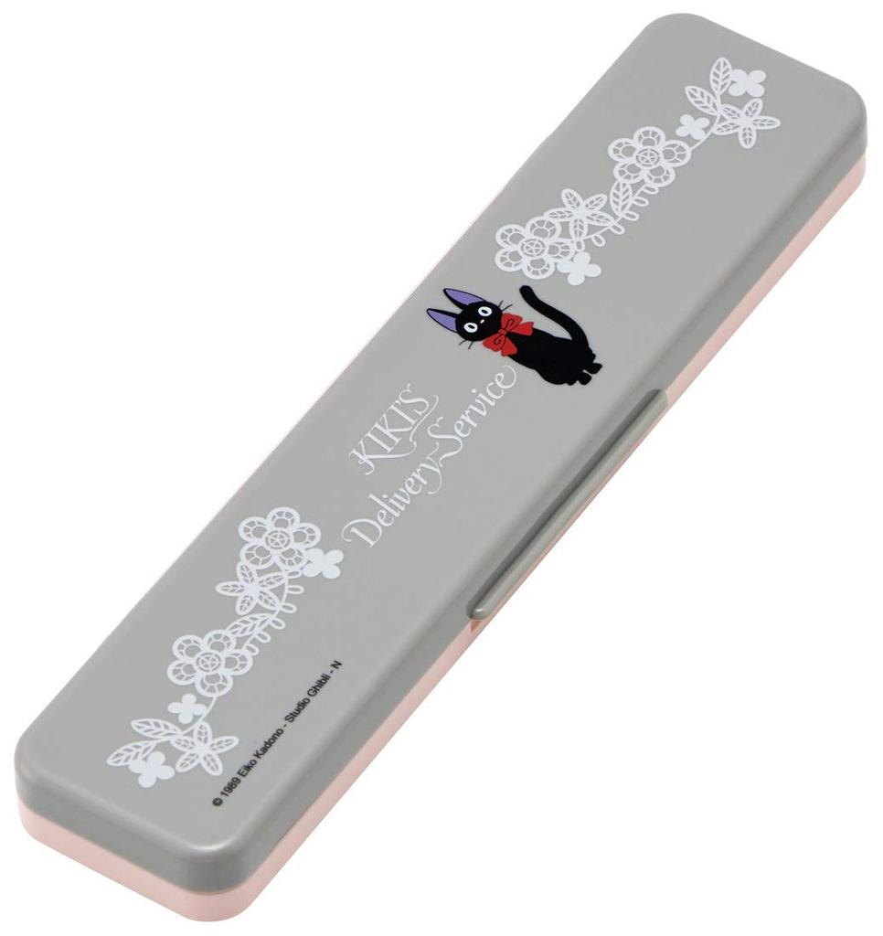 Skater Chopsticks and Spoon Silver Ion Delivery Service Jiji Lace Ghibli Made in CCS3SAAG Set, Ag+ Antibacterial, Kiki's Design, Japan, 18cm,